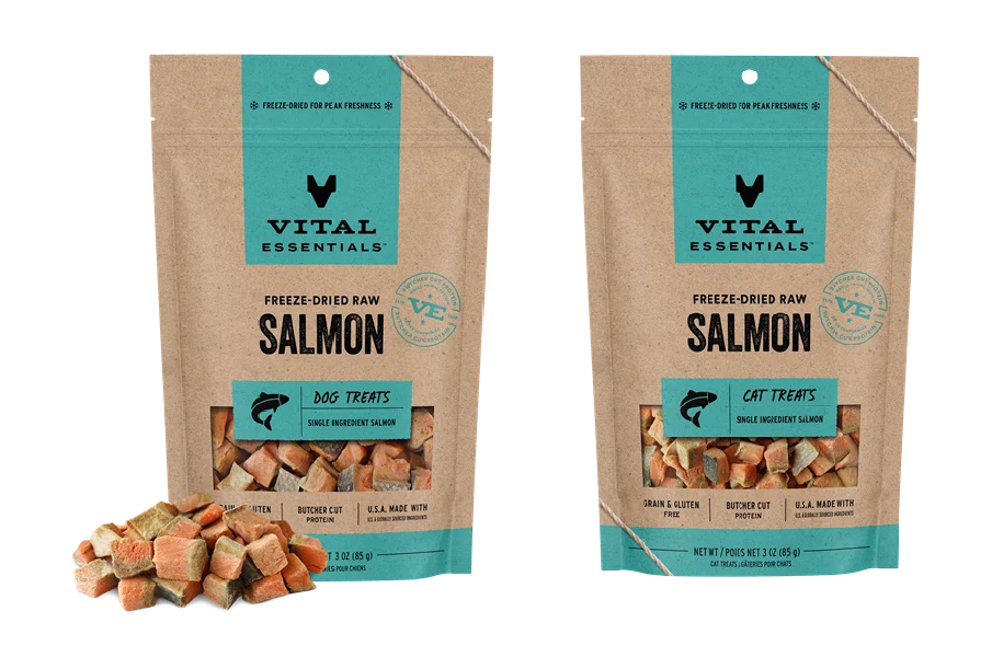 Vital Essentials Expands Raw Pet Nutrition Line with New Single-Ingredient Diced Salmon Treats for Dogs and Cats